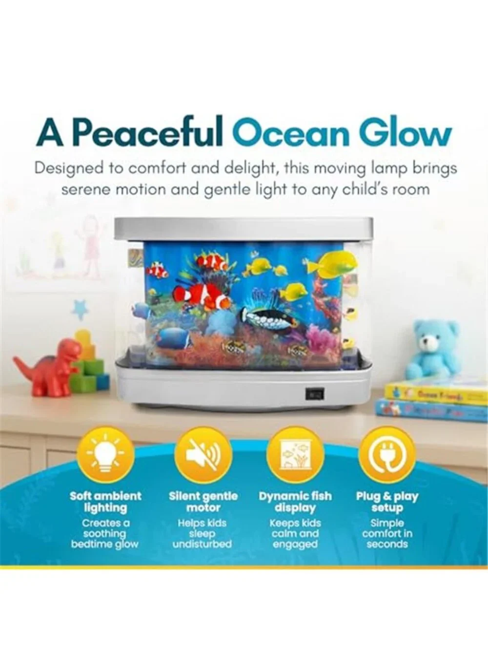 LED Fake Fish Aquarium Lamp Moving Fish Tank Night Light Home Office Decor